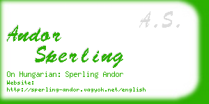 andor sperling business card